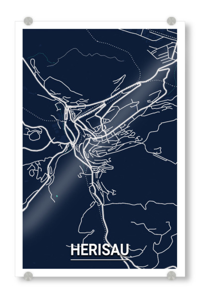 Acrylglasbild "Herisau City" artboxONE - Städte / Weitere,Kartografie