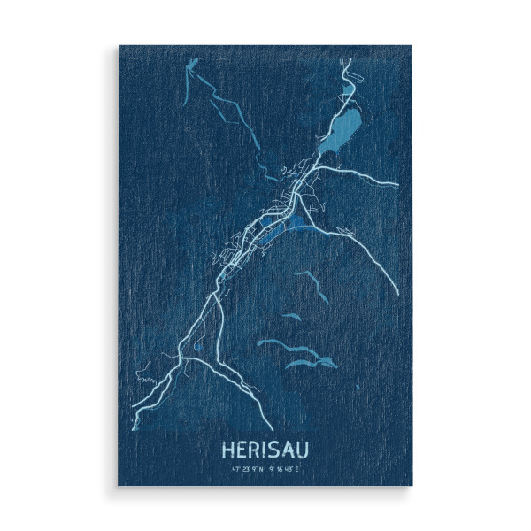 Holzbild "Herisau Schweiz" artboxONE - Städte / Weitere,Kartografie