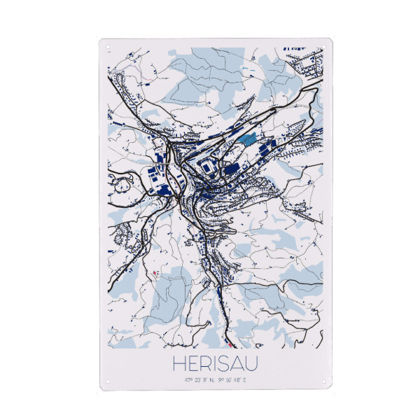Metall Poster "Herisau Art Design" artboxONE - Städte / Weitere,Kartografie
