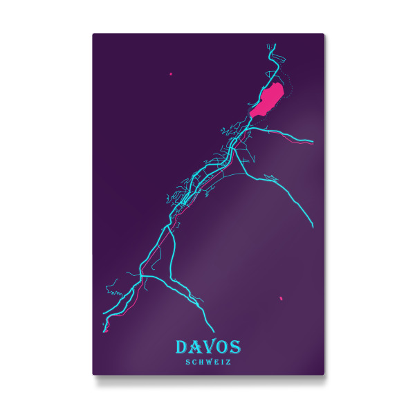 Galerie-Print "Karten Map Davos" 30x20 cm artboxONE