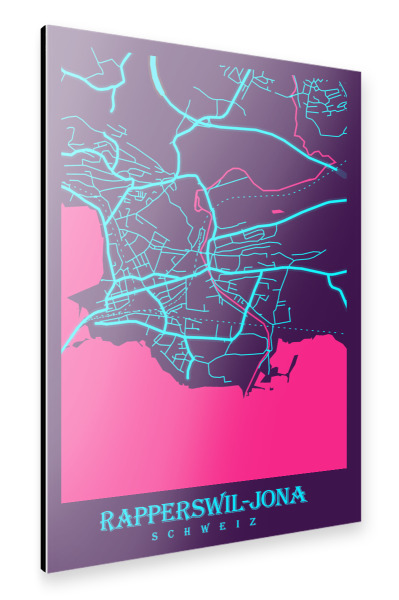 Alu-Dibond "Karten Map Rapperswil-Jona" 75x50 cm artboxONE