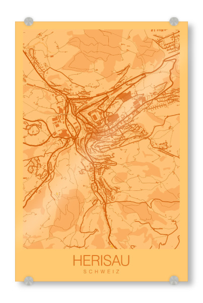 Acrylglasbild "Citymap Herisau" artboxONE - Städte / Weitere,Kartografie
