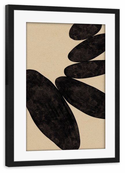 Poster mit Rahmen schwarz "Stone Harmony (Two)" artboxONE - Abstrakt,Für Mama,Für Papa - Abstrakt,Stonebalance,Steine,Dekorativ,Treechild,Struktur