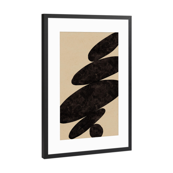 Poster mit Rahmen Schwarz (Metallic) "Stone Harmony (One)" artboxONE - Abstrakt,Für Mama,Für Papa