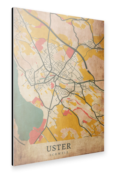 Alu-Dibond "Uster Retro Design" 30x20 cm artboxONE