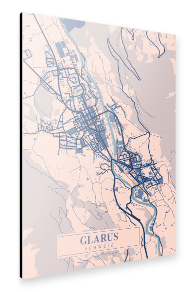 Alu-Dibond "Glarus Stadt" 75x50 cm artboxONE