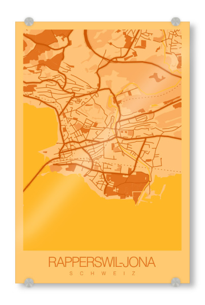 Acrylglasbild "Citymap Rapperswil-Jona" artboxONE - Städte / Weitere,Kartografie