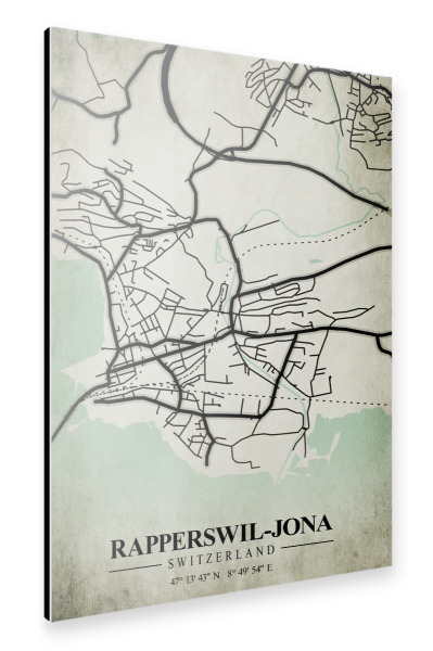 Alu-Dibond "Rapperswil-Jona Vintage Stadt" 30x20 cm artboxONE