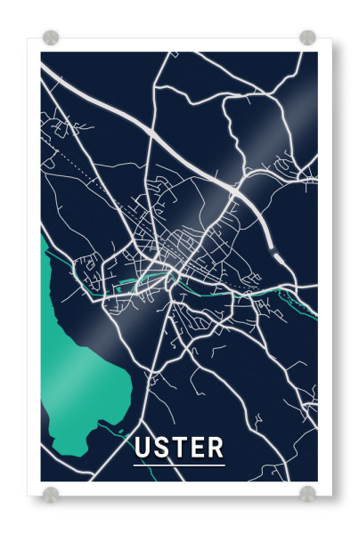 Acrylglasbild "Uster City" artboxONE - Städte / Weitere,Kartografie