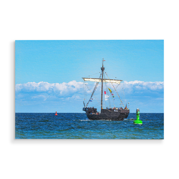 Holzbild "Kogge auf der Ostsee" artboxONE - Natur,Reise,Reise / Strand und Meer