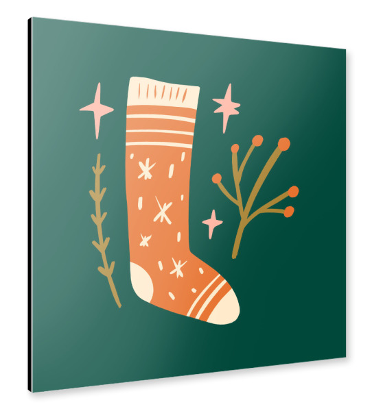 Alu-Dibond "Happy Christmas (07)" 30x30 cm artboxONE