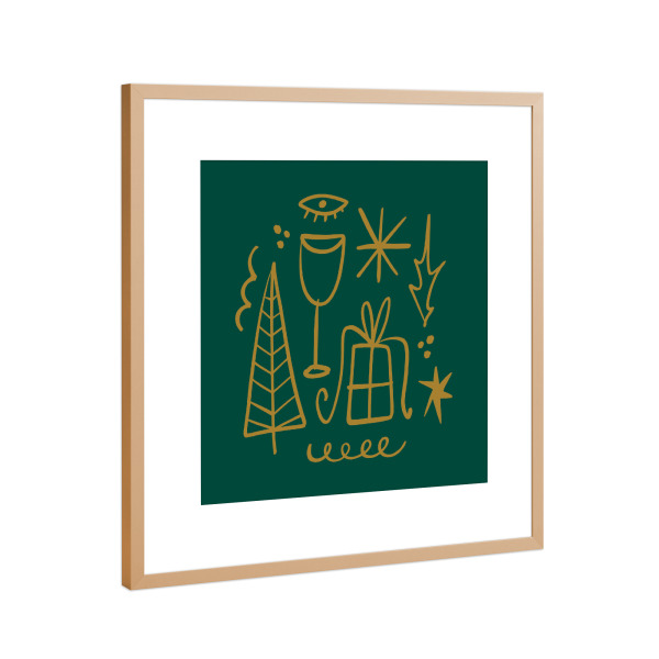 Poster mit Rahmen Kupfer "Happy Christmas (15)" artboxONE - Für Kinder,Weihnachten,Für Mama