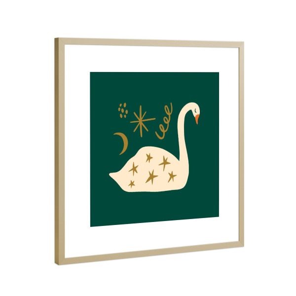 Poster mit Rahmen Gold "Happy Christmas (17)" artboxONE - Für Kinder,Weihnachten,Für Mama