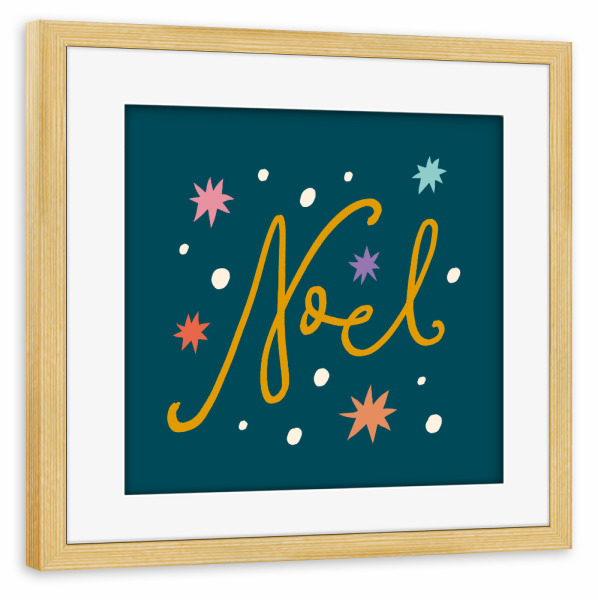 Poster mit Rahmen kiefer "Happy Christmas (22)" artboxONE - Für Kinder,Weihnachten,Für Mama - Noel,Weihnachten,Xmas,Christmas,Illustration,Sterne