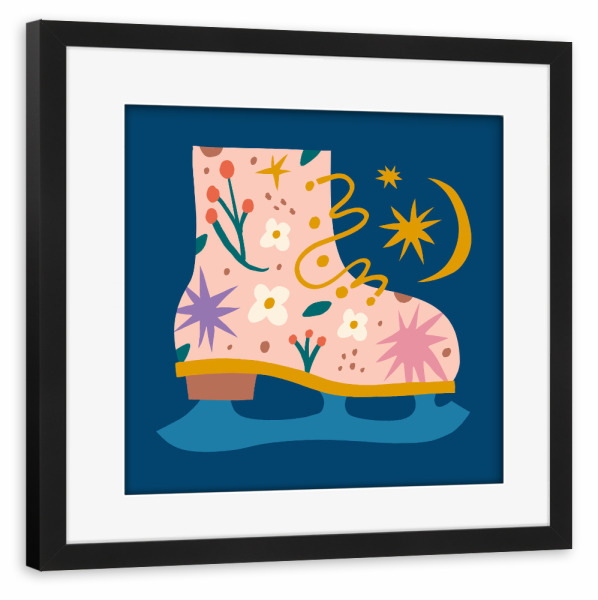 Poster mit Rahmen schwarz "Happy Christmas (24)" artboxONE - Für Kinder,Weihnachten,Für Mama