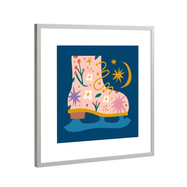 Poster mit Rahmen Silber "Happy Christmas (24)" artboxONE - Für Kinder,Weihnachten,Für Mama