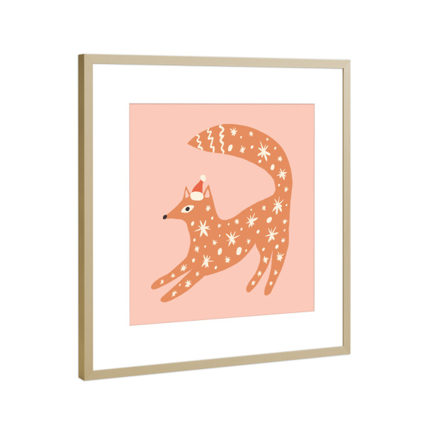 Poster mit Rahmen Gold "Happy Christmas (25)" artboxONE - Für Kinder,Weihnachten,Für Mama