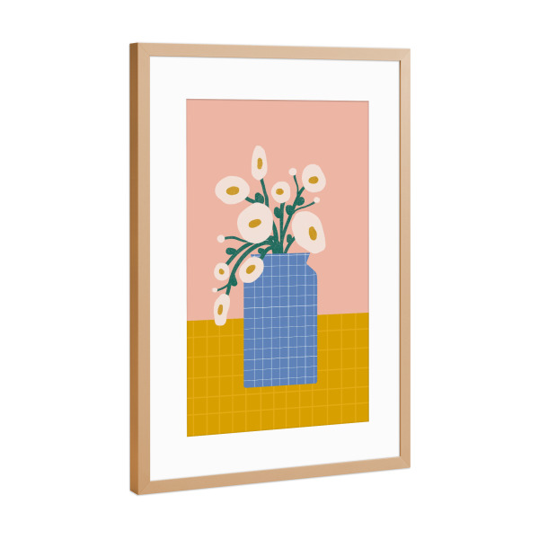Poster mit Rahmen Kupfer "Minimalistische Blumenvase" artboxONE - Natur,Floral