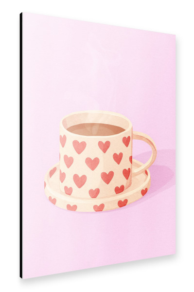 Alu-Dibond "Herzerwärmende Tasse Kaffee" 30x20 cm artboxONE