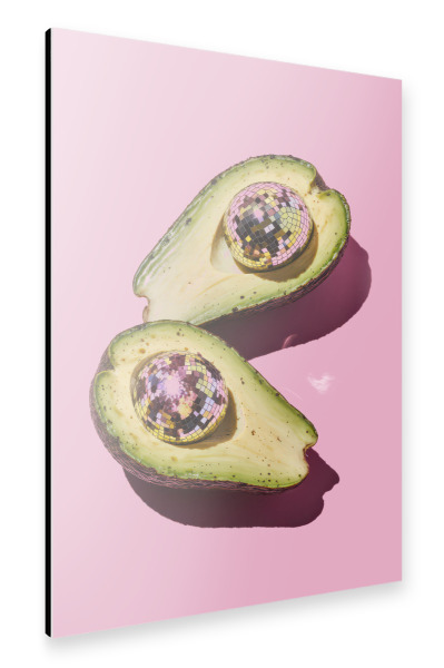 Alu-Dibond "Disco Avocado Illustration" 30x20 cm artboxONE