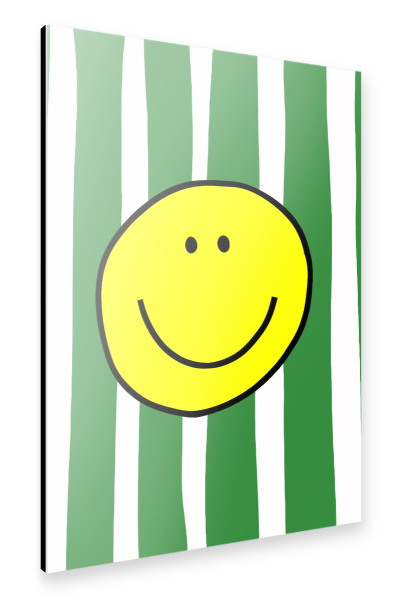 Alu-Dibond "Nettes Smiley auf Streifen" 75x50 cm artboxONE