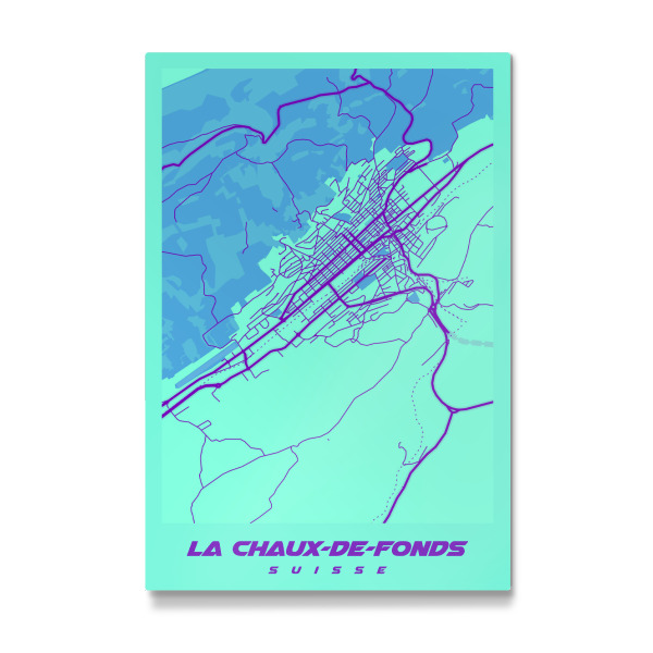 Galerie-Print "La Chaux-de-Fonds CityMap" 75x50 cm artboxONE