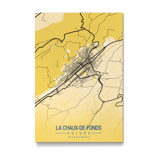 Galerie-Print "Stadt Karte La Chaux-de-Fonds" 75x50 cm artboxONE