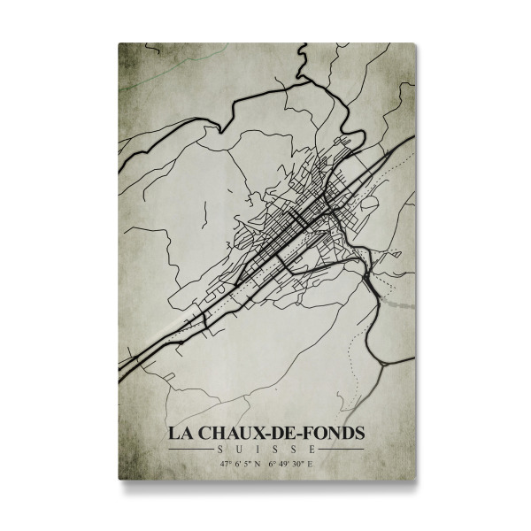 Galerie-Print "La Chaux-de-Fonds Vintage Stadt" 75x50 cm artboxONE