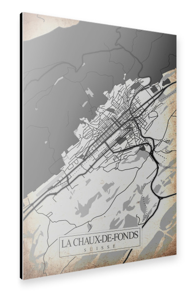 Alu-Dibond "La Chaux-de-Fonds Retro" 30x20 cm artboxONE