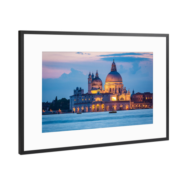 Poster mit Rahmen Schwarz (Metallic) "Sommerabend in Venedig" artboxONE - Städte / Venedig