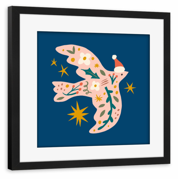 Poster mit Rahmen schwarz "Happy Christmas (28)" artboxONE - Für Kinder,Weihnachten,Für Mama