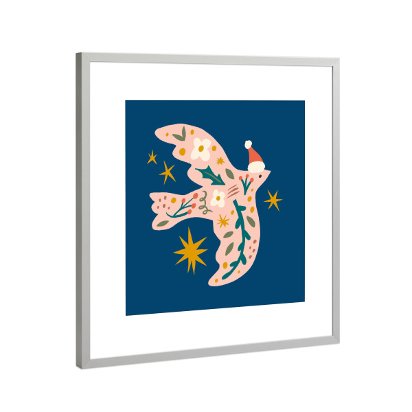 Poster mit Rahmen Silber "Happy Christmas (28)" artboxONE - Für Kinder,Weihnachten,Für Mama