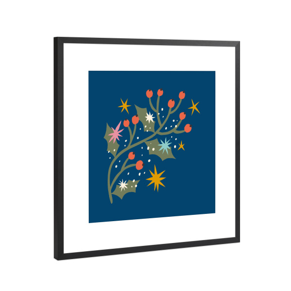 Poster mit Rahmen Schwarz (Metallic) "Happy Christmas (30)" artboxONE - Für Kinder,Weihnachten,Für Mama