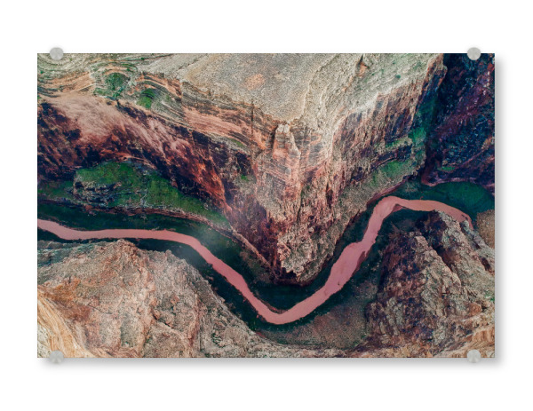 Acrylglasbild "Kleiner Colorado River" artboxONE - Natur - Little,Colorado,Fluss,Luft,Drohne,Arizona,Natur,Canyon,Usa,Erosion,Geologie