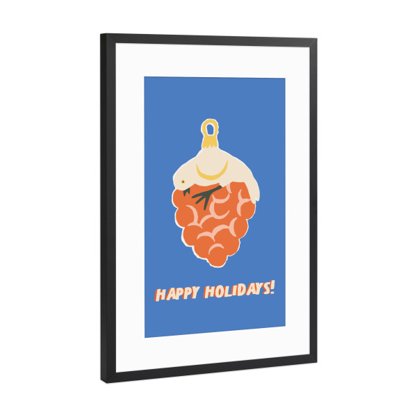 Poster mit Rahmen Schwarz (Metallic) "Happy Christmas (45)" artboxONE - Für Kinder,Weihnachten,Für Mama