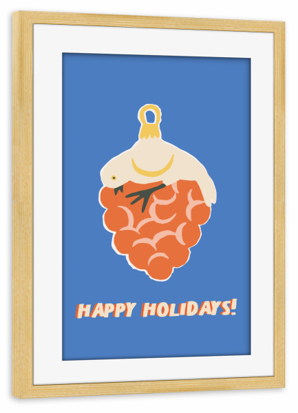 Poster mit Rahmen kiefer "Happy Christmas (45)" artboxONE - Für Kinder,Weihnachten,Für Mama - Illustration,Weihnachten,Christmas,Xmas,Holiday,Ferien