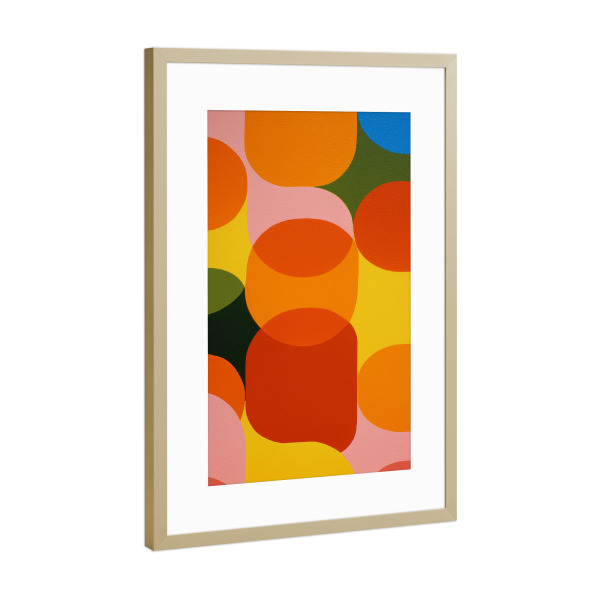 Poster mit Rahmen Gold "Punktemuster Vintage pop" artboxONE - Abstrakt,Geometrie