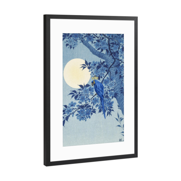 Poster mit Rahmen Schwarz (Metallic) "Celestial Parrot" artboxONE - Natur,Floral