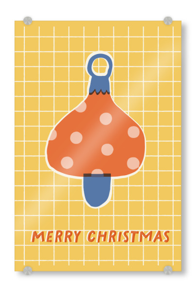 Acrylglasbild "Happy Christmas (43)" artboxONE - Für Kinder,Weihnachten,Für Mama - Weihnachten,Christmas,Xmas,Illustration,Dekorativ,Muster,Pilz