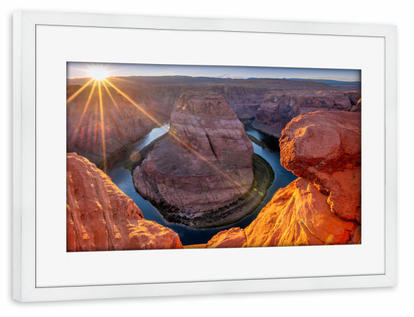 Poster mit Rahmen weiß "Hufeisenbiege im Colorado River" artboxONE - Natur,Reise