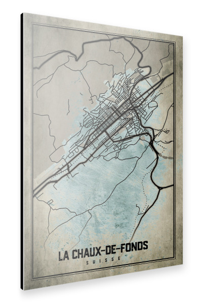 Alu-Dibond "La Chaux-de-Fonds Retro Art" 30x20 cm artboxONE