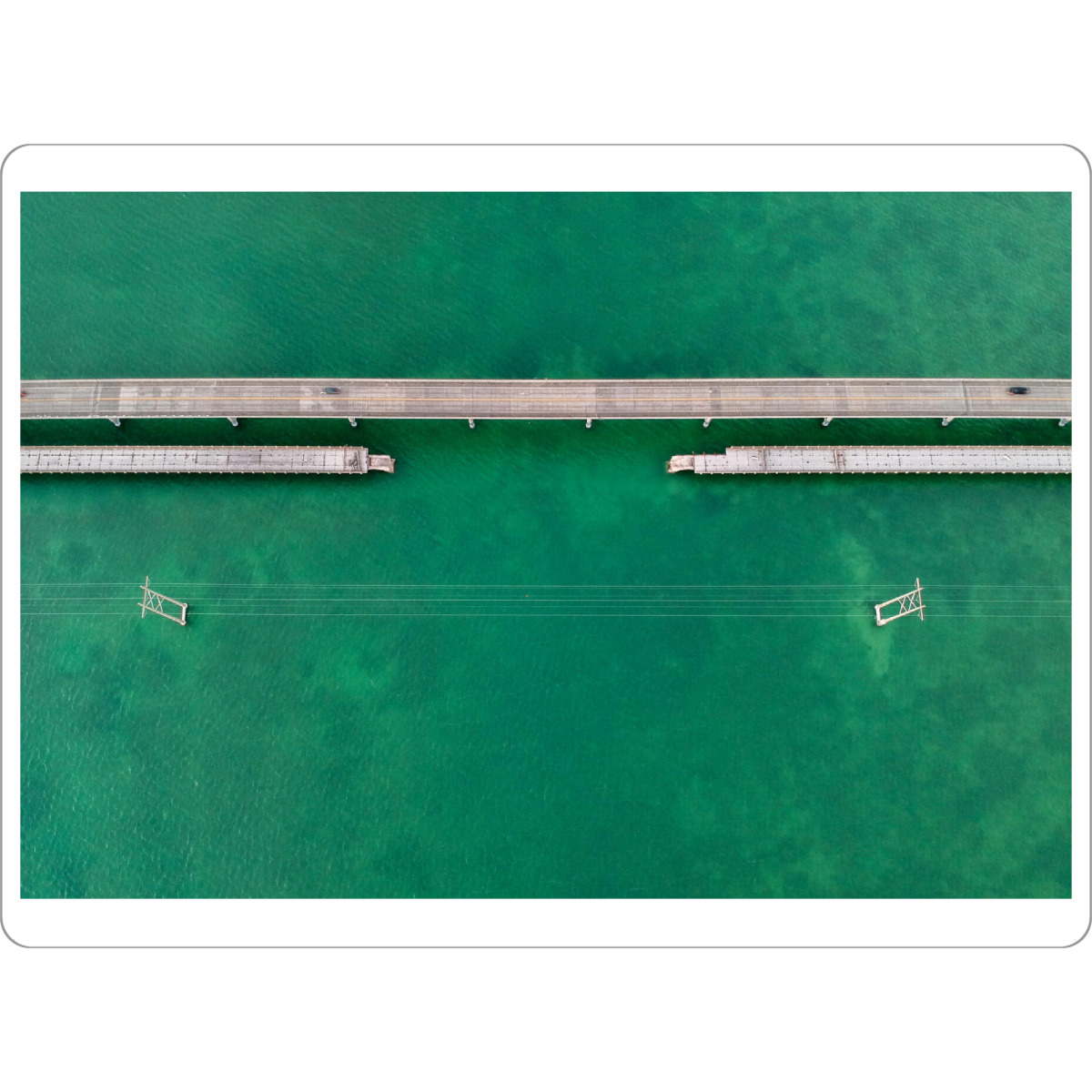 Tischset "Brücke in Florida" artboxONE - Natur - Florida,Usa,Usa,Luft,Meer,Brücke,Insel,Straße,Türkis,Meer,Blau,Horizont,Urlaub - Bild florida