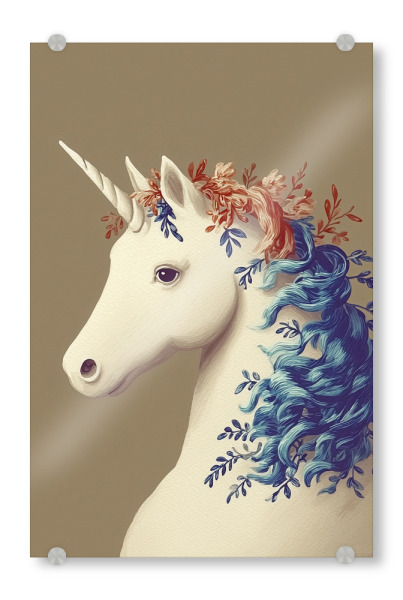 Acrylglasbild "Märchenhafte Einhorn-Welt" artboxONE - Natur,Floral,Tiere