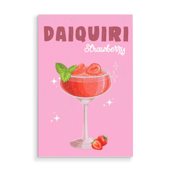 Holzbild "Daiquiri Cocktail Vibes" artboxONE - Typografie,Essen & Trinken,Essen & Trinken / Alkohol