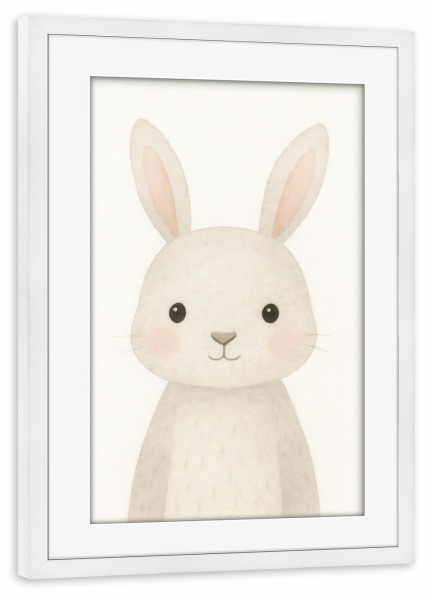 Poster mit Rahmen weiß "Bunny für Kindergarten" artboxONE - Für Kinder,Tiere