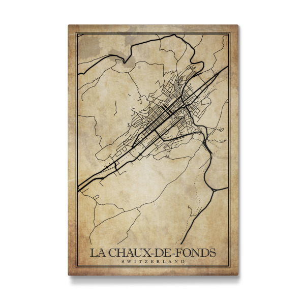Galerie-Print "La Chaux-de-Fonds Retro Stadt" 75x50 cm artboxONE