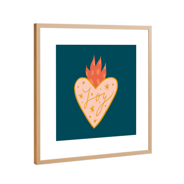 Poster mit Rahmen Kupfer "Happy Christmas (36)" artboxONE - Für Kinder,Weihnachten,Für Mama - Weihnachten,Herz,Joy,Illustration,Xmas,Christmas