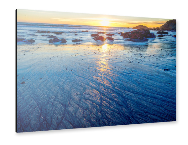 Alu-Dibond "Sunset at the sea, California" 75x50 cm artboxONE
