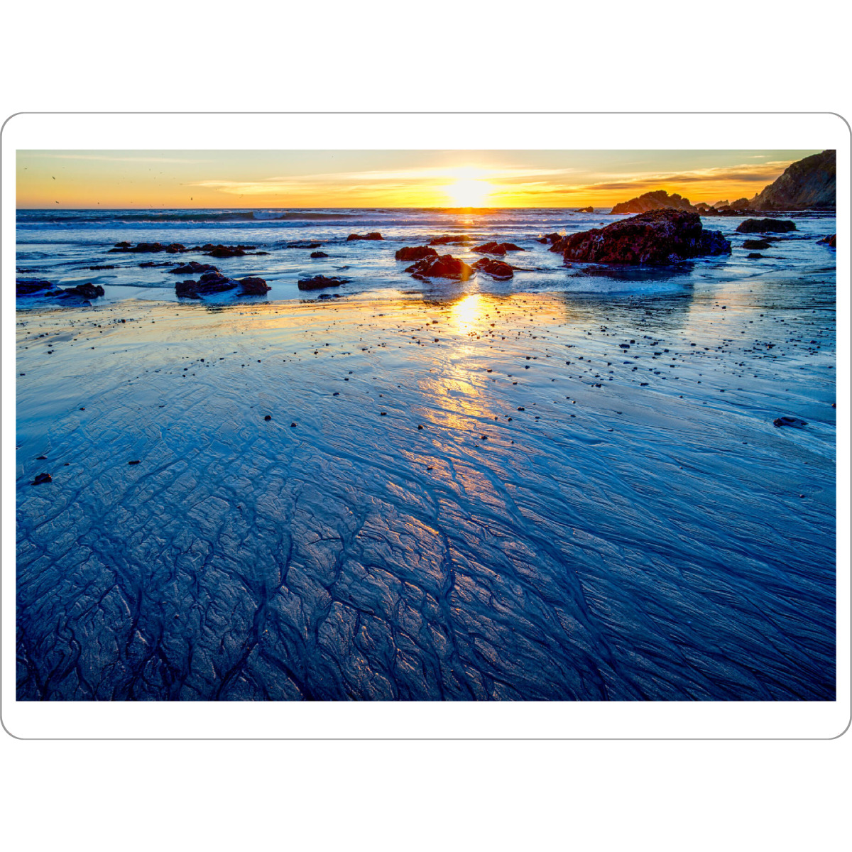 Tischset "Sunset at the sea, California" artboxONE - Natur,Reise,Reise / Strand und Meer