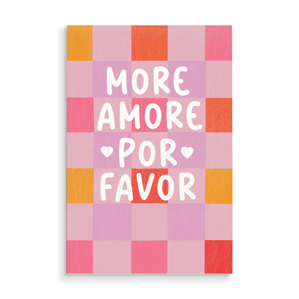 Holzbild "More Amore im Schachmuster" artboxONE - Menschen,Geometrie,Liebe